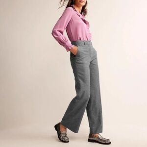 Boden Westbourne Wool Blend Wide Leg Pants/Trousers Sz 10 Regular Gray Lined